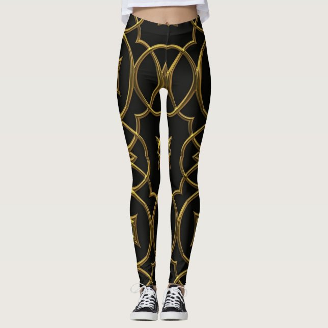 Gyllene Warrior Prinsessa Leggings (Framsida)