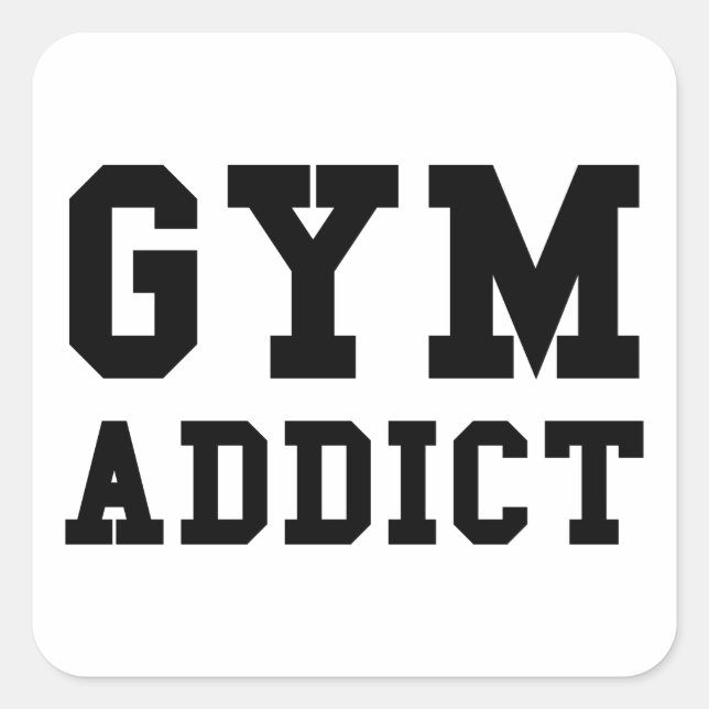 GYM ADDICT FYRKANTIGT KLISTERMÄRKE (Framsida)