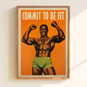 Gym Affisch Svart Bodybuilder Gym Väggkonst Muskul