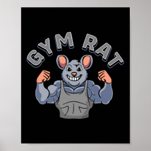 Gym Älskare Bodybuilding Workout Funny Gym Råtta Poster