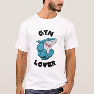 Gym Älskare Shark Flexing Funny Workout T-Shirt