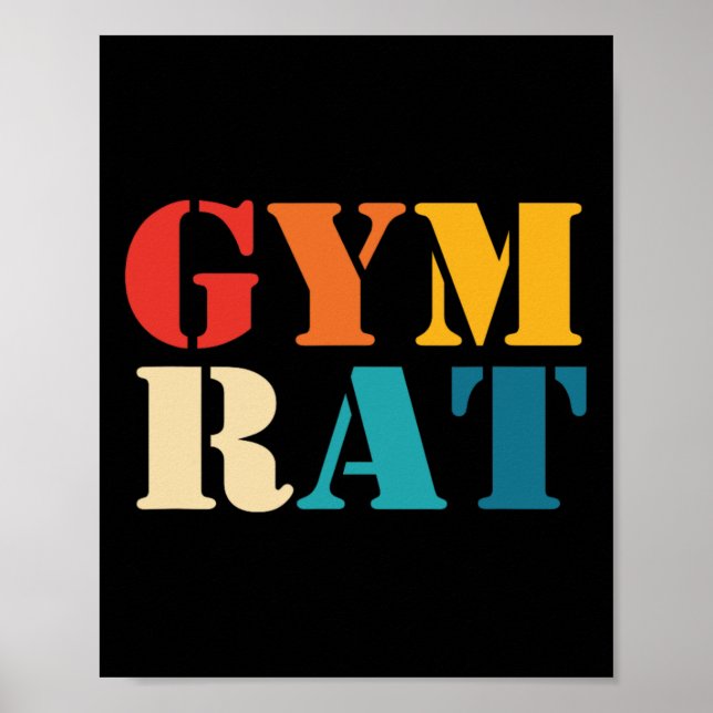 Gym Älskare Workout Bodybuilding Retro Alphabet Gy Poster (Framsidan)