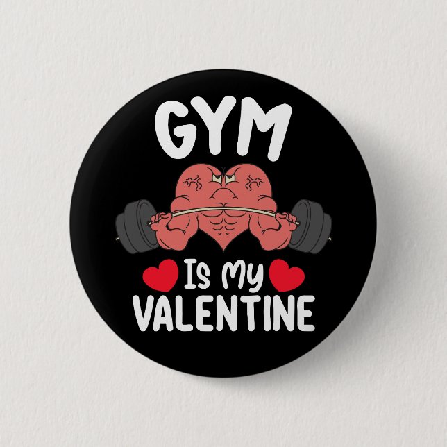 Gym är min valentinsdagsträning Sport Knapp (Framsida)
