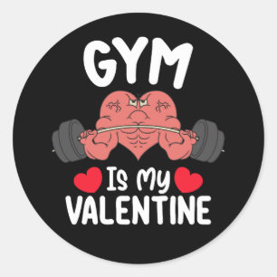 Gym är mina Alla hjärtans dag Fitness Workout Spor Runt Klistermärke