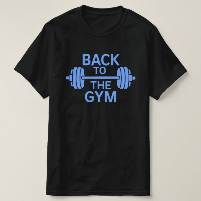 Gym Barbell Black T Shirt (Design framsida)