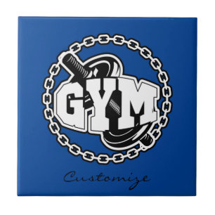 Gym Barbell Logotyp Thunder_Cove Kakelplatta