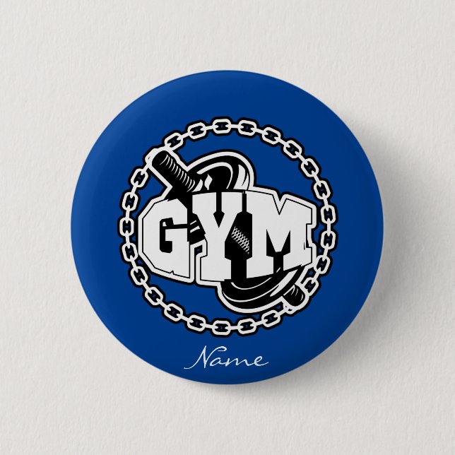 Gym Barbell Logotyp Thunder_Cove Knapp (Framsida)