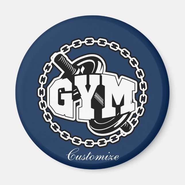 Gym Barbell Logotyp Thunder_Cove Magnet (Framsidan)