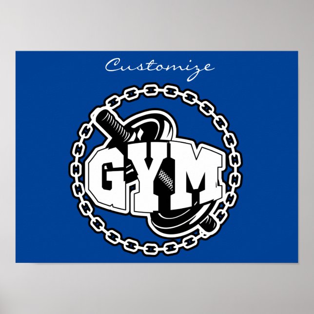 Gym Barbell Logotyp Thunder_Cove Poster (Framsidan)