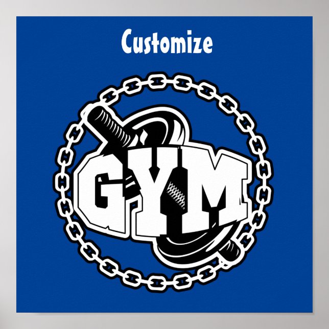 Gym Barbell Logotyp Thunder_Cove Poster (Framsidan)