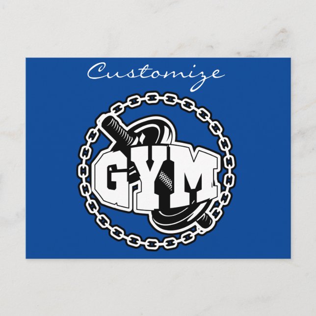 Gym Barbell Logotyp Thunder_Cove Vykort (Framsida)