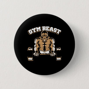 Gym Bästsjuka Gorilla Viktlyftning Bodybuilding Tr Knapp