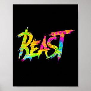 Gym Beast Bodybuilding Träning Humor Tie Dye Väg Poster