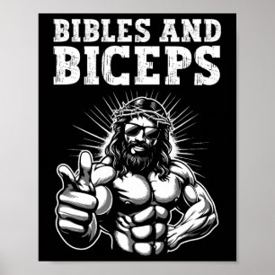 Gym Bodybuilding Fitness Humor Biblar Och Biceps J Poster