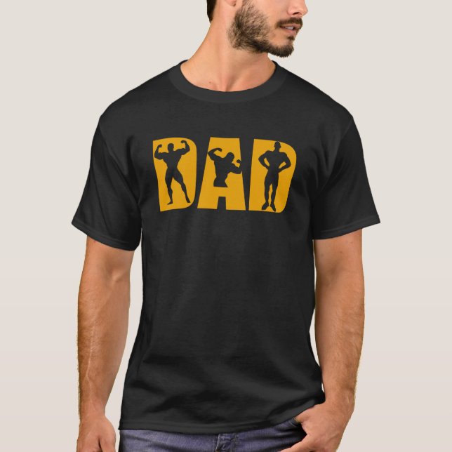 Gym Bodybuilding Fitness Pappa Far's Day Manar Da T Shirt (Framsida)