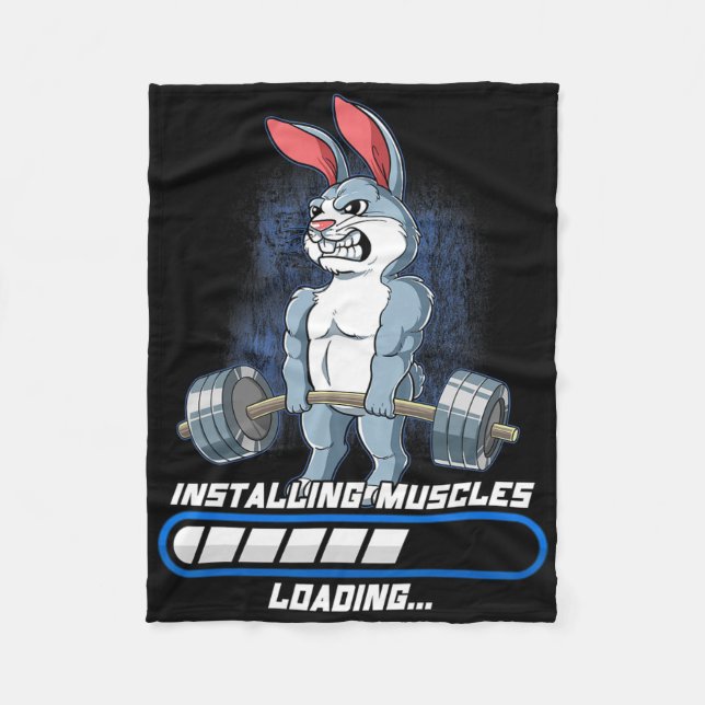 Gym Bodybuilding Installing Muscles  Fleecefilt (Framsidan)