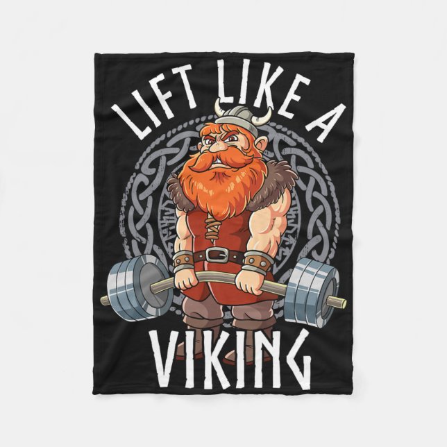 Gym Bodybuilding Lift Like A Viking  Fleecefilt (Framsidan)