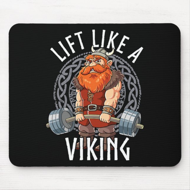 Gym Bodybuilding Lyft Som En Viking  Musmatta (Framsidan)