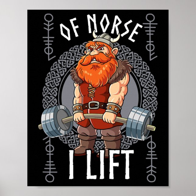 Gym Bodybuilding Training Of Norse I Lift Viking  Poster (Framsidan)