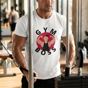 Gym Boss Fitness Röd Sol Grafisk Träning T Shirt