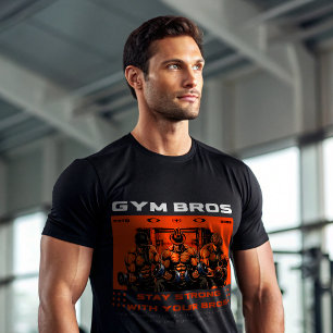 Gym Bros T-Shirt Broderskap Träningsmotivation