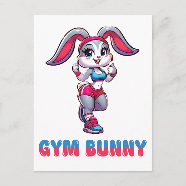 Gym Bunny Vykort (Framsida)