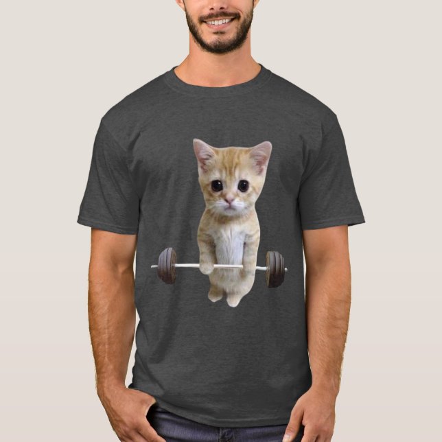 Gym Cat Dödlyft T Shirt (Framsida)