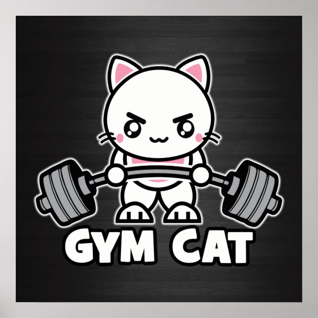 Gym Cat - Motiverande för att träna Poster (Framsidan)