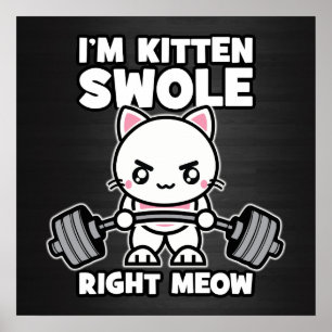 Gym Cat - Motiverande för att träna Poster