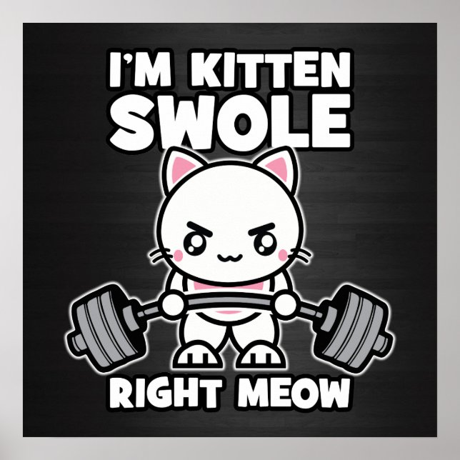 Gym Cat - Motiverande för att träna Poster (Framsidan)