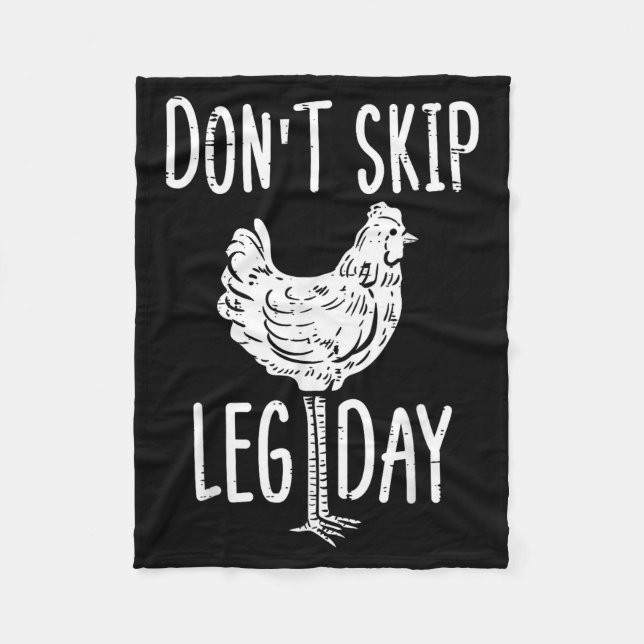 Gym Chicken Dont Skip Leg Day Fun Workout Fitness  Fleecefilt (Framsidan)