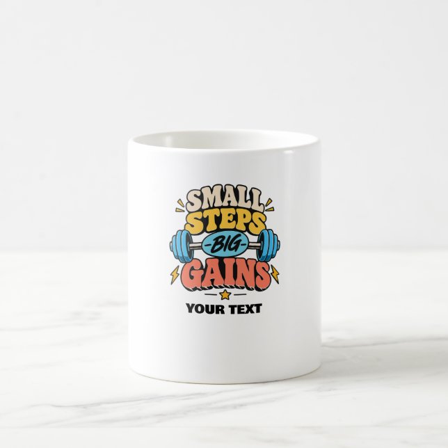 Gym citat litet steg stora vinningar kaffemugg (Center)