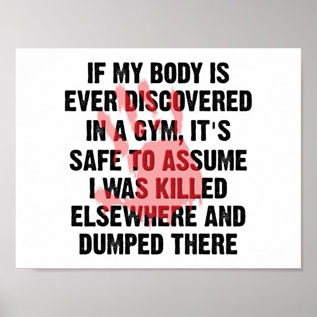 Gym Crime Scene Funny Poster (Framsidan)