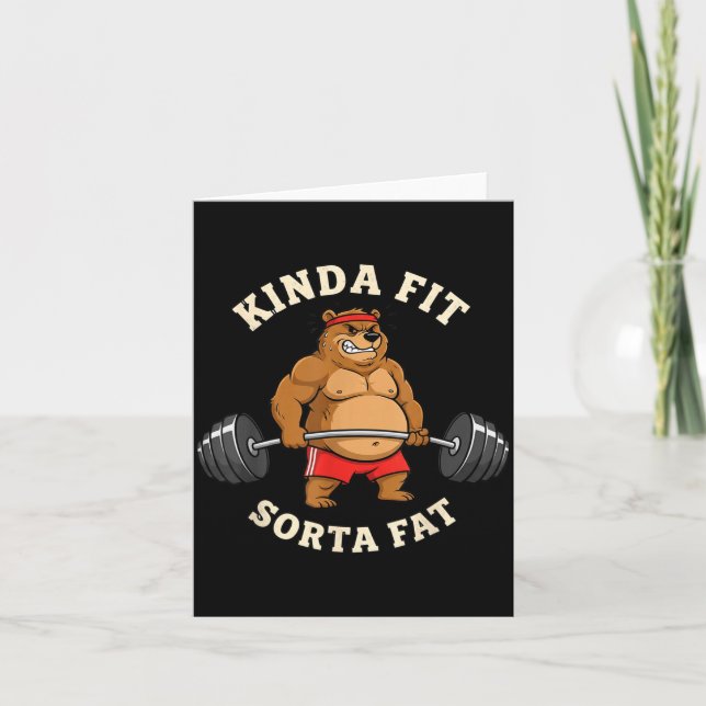 Gym Dad Bod Werlifting Bear Weightlifting Men  Kort (Framsida)