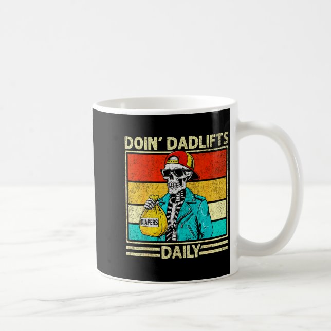Gym Dad Doin' Dadlifts Daily Men Fathers Day Funny Kaffemugg (Höger)