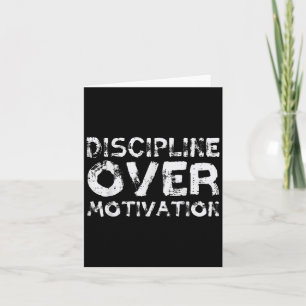 Gym Discipline over Motivation Workout Fitness Man Kort