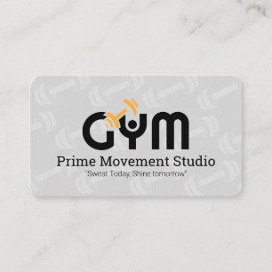 Gym Dumbbell Logotyp Hälsoduglighet Visitkort
