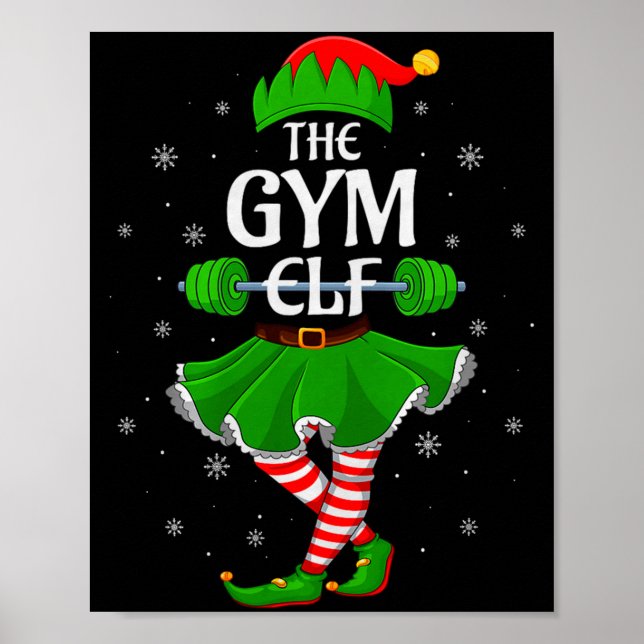 Gym Elf Christmas Family Workout Girls Women Elf S Poster (Framsidan)