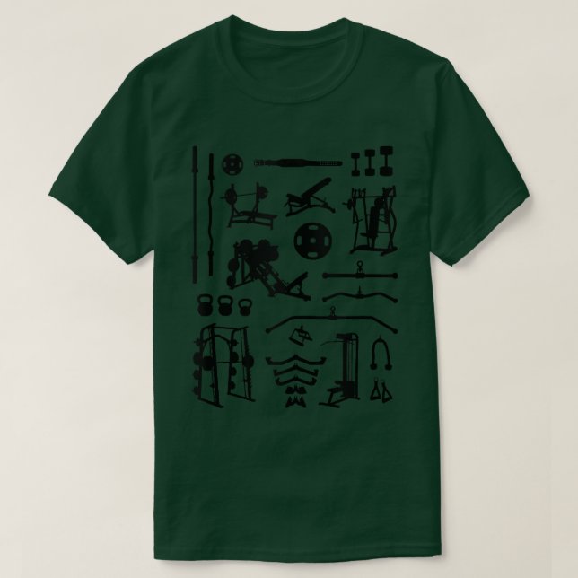 Gym Equipment Silhouette 150 T Shirt (Design framsida)