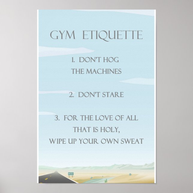 Gym Etiquette Poster (Framsidan)