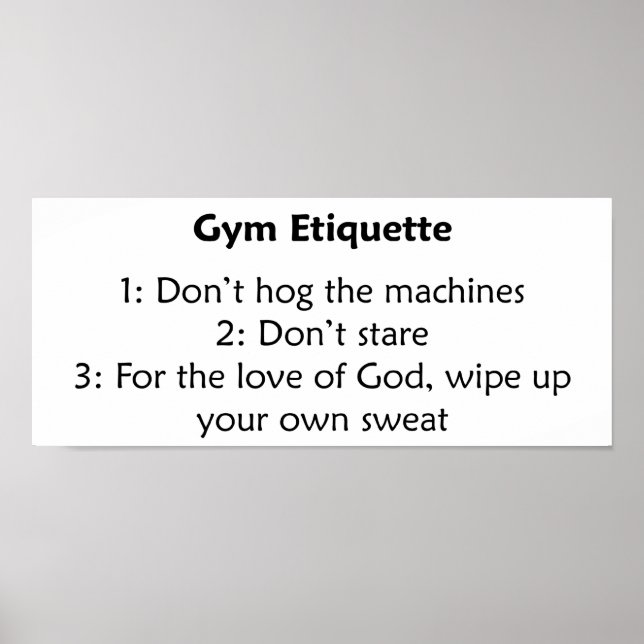 Gym Etiquette Poster (Framsidan)
