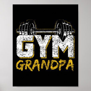 Gym Farfar Tränings Träning Fitness Tyngdlyftning Poster
