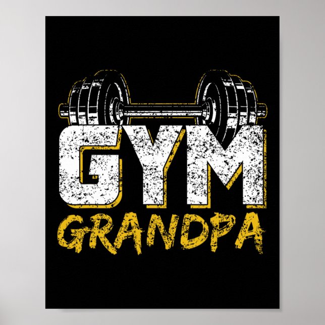 Gym Farfar Tränings Träning Fitness Tyngdlyftning Poster (Framsidan)