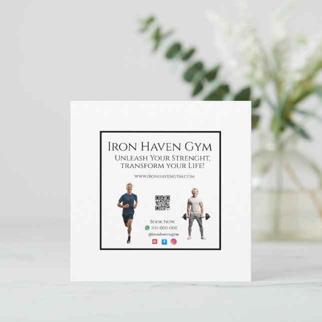 Gym Fitness Enthusiasts & Social Media ANTISTRESS Inbjudningar (Stående Fram)