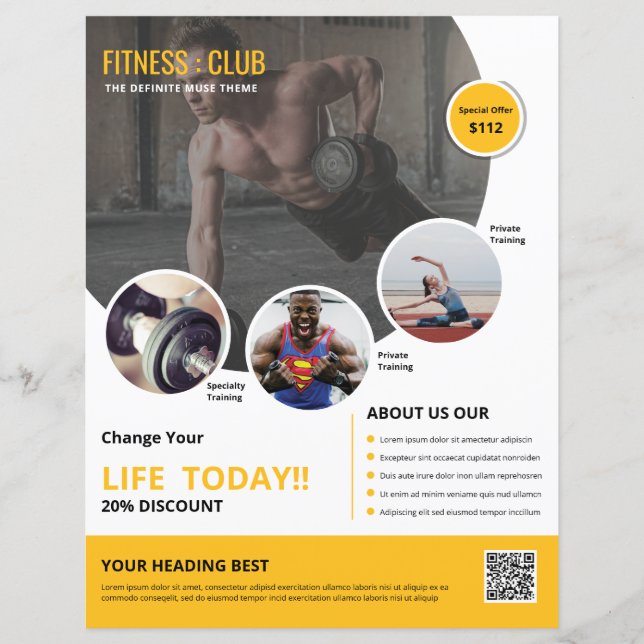 Gym Fitness Flyer Mall (Framsida)