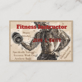 Gym Fitness Instructor Premium Kraft Visitkort