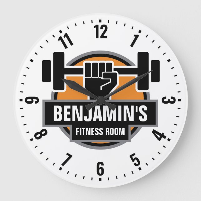 Gym Fitness Room Personlig Wall Clock Stor Klocka (Framsida)
