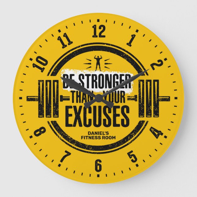 Gym Fitness Room Personlig Wall Clock Stor Klocka (Framsida)