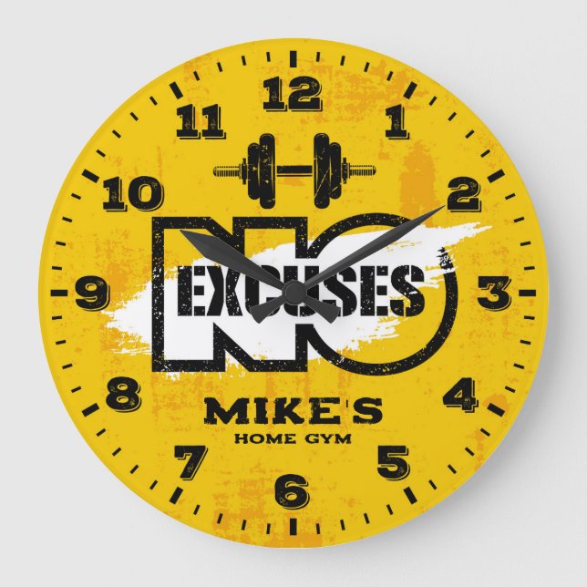 Gym Fitness Room Personlig Wall Clock Stor Klocka (Framsida)