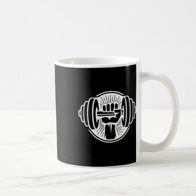 Gym Fitness Träning Bodybuilding Viktlyftning Trä Kaffemugg (Höger)